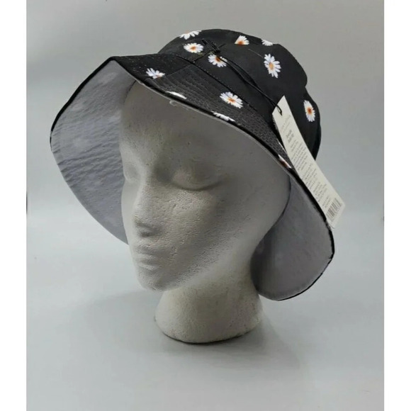 NEW Alice + Olivia By Stacey Bendet Reversible Bucket Hat Multicolor Daisy White - Picture 2 of 10